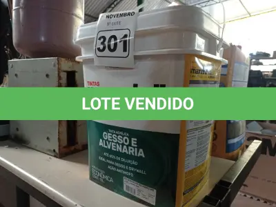 LOTE 301 - 01 BALDE DE TINTA MAXIVINIL ACRÍLICA FOSCO BRANCO NEVE. (NO ESTADO) ATENÇÃO! FAZER A VISITAÇÃO ANTES DE ARREMATAR, NÃO SABEMOS SE FUNCIONA. LEILÃO NÃO TEM GARANTIA E NEM DEVOLUÇÃO, SUJEITO A POSSÍVEIS AVARIAS VISÍVEIS/OCULTAS E/OU AUSÊNCIA DE COMPONENTES.