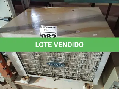 LOTE 082 - 01 CONDENSADORA MARCA CARRIER. (NO ESTADO) ATENÇÃO! FAZER A VISITAÇÃO ANTES DE ARREMATAR, NÃO SABEMOS SE FUNCIONA. LEILÃO NÃO TEM GARANTIA E NEM DEVOLUÇÃO, SUJEITO A POSSÍVEIS AVARIAS VISÍVEIS/OCULTAS E/OU AUSÊNCIA DE COMPONENTES.