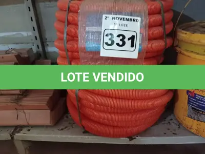 LOTE 331 - 02 ROLOS DE MANGUEIRA CORRUGADA. (NO ESTADO) ATENÇÃO! FAZER A VISITAÇÃO ANTES DE ARREMATAR, NÃO SABEMOS SE FUNCIONA. LEILÃO NÃO TEM GARANTIA E NEM DEVOLUÇÃO, SUJEITO A POSSÍVEIS AVARIAS VISÍVEIS/OCULTAS E/OU AUSÊNCIA DE COMPONENTES.