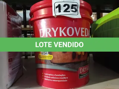 LOTE 125 - 01 BALDE DE DRYKOVEDA, ADITIVO IMPERMEABILIZANTE PARA ARGAMASSA E CONCRETO. (NO ESTADO) ATENÇÃO! FAZER A VISITAÇÃO ANTES DE ARREMATAR, NÃO SABEMOS SE FUNCIONA. LEILÃO NÃO TEM GARANTIA E NEM DEVOLUÇÃO, SUJEITO A POSSÍVEIS AVARIAS VISÍVEIS/OCULTAS E/OU AUSÊNCIA DE COMPONENTES.