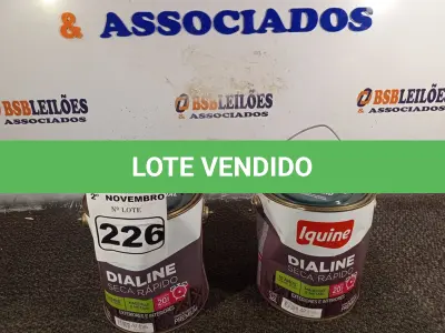 LOTE 226 - 02 GALÕES DE ESMALTE SINTÉTICO IQUINE MADEIRA E METAIS ALTO BRILHO VERDE COLONIAL 3,6L. (NO ESTADO) ATENÇÃO! FAZER A VISITAÇÃO ANTES DE ARREMATAR, NÃO SABEMOS SE FUNCIONA. LEILÃO NÃO TEM GARANTIA E NEM DEVOLUÇÃO, SUJEITO A POSSÍVEIS AVARIAS VISÍVEIS/OCULTAS E/OU AUSÊNCIA DE COMPONENTES.