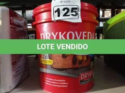 LOTE 125 - 01 BALDE DE DRYKOVEDA, ADITIVO IMPERMEABILIZANTE PARA ARGAMASSA E CONCRETO. (NO ESTADO) ATENÇÃO! FAZER A VISITAÇÃO ANTES DE ARREMATAR, NÃO SABEMOS SE FUNCIONA. LEILÃO NÃO TEM GARANTIA E NEM DEVOLUÇÃO, SUJEITO A POSSÍVEIS AVARIAS VISÍVEIS/OCULTAS E/OU AUSÊNCIA DE COMPONENTES.