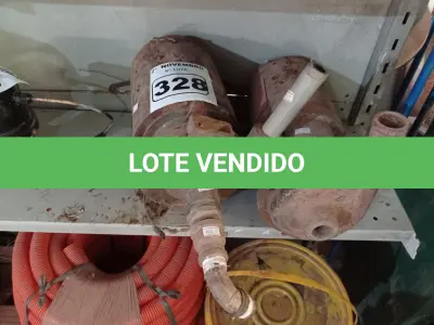 LOTE 328 - 02 MOTOBOMBAS MARCAS E MODELOS DIVERSOS. (NO ESTADO) ATENÇÃO! FAZER A VISITAÇÃO ANTES DE ARREMATAR, NÃO SABEMOS SE FUNCIONA. LEILÃO NÃO TEM GARANTIA E NEM DEVOLUÇÃO, SUJEITO A POSSÍVEIS AVARIAS VISÍVEIS/OCULTAS E/OU AUSÊNCIA DE COMPONENTES.