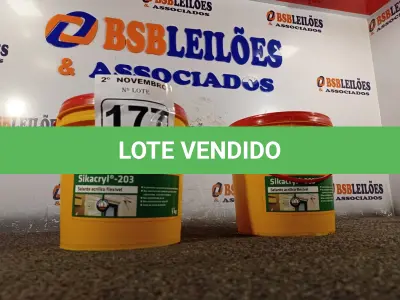 LOTE 177 - 02 BALDES DE SELANTE ACRÍLICO FLEXÍVEL SIKACRYL-203 5KG. (NO ESTADO) ATENÇÃO! FAZER A VISITAÇÃO ANTES DE ARREMATAR, NÃO SABEMOS SE FUNCIONA. LEILÃO NÃO TEM GARANTIA E NEM DEVOLUÇÃO, SUJEITO A POSSÍVEIS AVARIAS VISÍVEIS/OCULTAS E/OU AUSÊNCIA DE COMPONENTES.