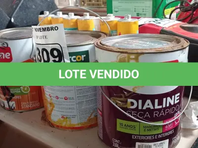 LOTE 309 - 03 GALÕES DE ESMALTE SINTÉTICO IQUINE 3,6L CORES: PRETO/AMARELO/ALUMÍNIO E 06 TUBOS DE SIKA FLEX, SELANTE PARA JUNTAS DE MOVIMENTAÇÃO E CONEXÃO. (NO ESTADO) ATENÇÃO! FAZER A VISITAÇÃO ANTES DE ARREMATAR, NÃO SABEMOS SE FUNCIONA. LEILÃO NÃO TEM GARANTIA E NEM DEVOLUÇÃO, SUJEITO A POSSÍVEIS AVARIAS VISÍVEIS/OCULTAS E/OU AUSÊNCIA DE COMPONENTES.