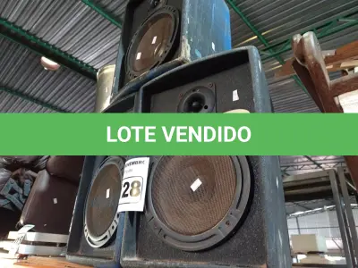 LOTE 128 - 03 CAIXAS DE SOM PASSIVAS. (NO ESTADO) ATENÇÃO! FAZER A VISITAÇÃO ANTES DE ARREMATAR, NÃO SABEMOS SE FUNCIONA. LEILÃO NÃO TEM GARANTIA E NEM DEVOLUÇÃO, SUJEITO A POSSÍVEIS AVARIAS VISÍVEIS/OCULTAS E/OU AUSÊNCIA DE COMPONENTES.