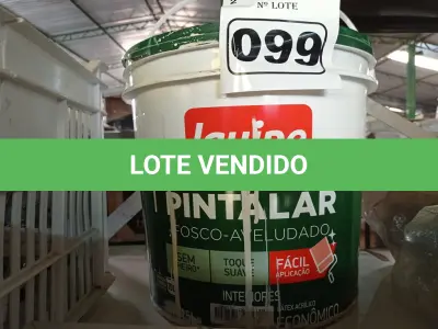 LOTE 099 - 01 BALDE DE TINTA IQUINE PINTALAR FOSCO AVELUDADO BRANCO GELO 15L. (NO ESTADO) ATENÇÃO! FAZER A VISITAÇÃO ANTES DE ARREMATAR, NÃO SABEMOS SE FUNCIONA. LEILÃO NÃO TEM GARANTIA E NEM DEVOLUÇÃO, SUJEITO A POSSÍVEIS AVARIAS VISÍVEIS/OCULTAS E/OU AUSÊNCIA DE COMPONENTES.