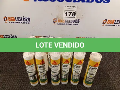 LOTE 178 - 12 TUBOS DE SELANTE ACRÍLICO FLEXÍVEL. (NO ESTADO) ATENÇÃO! FAZER A VISITAÇÃO ANTES DE ARREMATAR, NÃO SABEMOS SE FUNCIONA. LEILÃO NÃO TEM GARANTIA E NEM DEVOLUÇÃO, SUJEITO A POSSÍVEIS AVARIAS VISÍVEIS/OCULTAS E/OU AUSÊNCIA DE COMPONENTES.