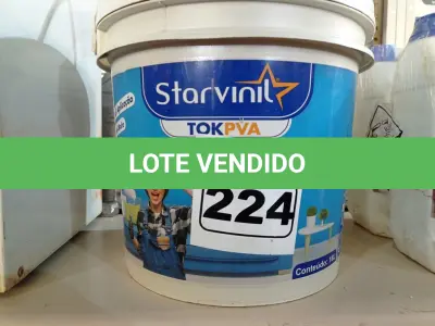 LOTE 224 - 01 BALDE DE MASSA ACRÍLICA STAR VINIL TOK PVA 25KG. (NO ESTADO) ATENÇÃO! FAZER A VISITAÇÃO ANTES DE ARREMATAR, NÃO SABEMOS SE FUNCIONA. LEILÃO NÃO TEM GARANTIA E NEM DEVOLUÇÃO, SUJEITO A POSSÍVEIS AVARIAS VISÍVEIS/OCULTAS E/OU AUSÊNCIA DE COMPONENTES.