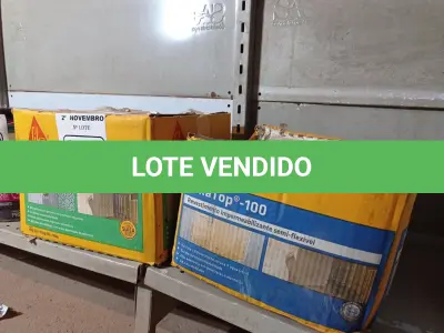 LOTE 071 - 02 CAIXAS DE ARGAMASSA POLIMÉRICA SIKA TOP 107 CINZA/SIKA TOP 100 18KG. (NO ESTADO) ATENÇÃO! FAZER A VISITAÇÃO ANTES DE ARREMATAR, NÃO SABEMOS SE FUNCIONA. LEILÃO NÃO TEM GARANTIA E NEM DEVOLUÇÃO, SUJEITO A POSSÍVEIS AVARIAS VISÍVEIS/OCULTAS E/OU AUSÊNCIA DE COMPONENTES.