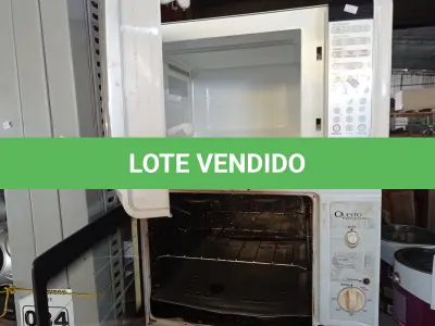 LOTE 088 - 01 MICRO-ONDAS E 01 FORNO ELÉTRICO MARCAS E MODELOS DIVERSOS. (NO ESTADO) ATENÇÃO! FAZER A VISITAÇÃO ANTES DE ARREMATAR, NÃO SABEMOS SE FUNCIONA. LEILÃO NÃO TEM GARANTIA E NEM DEVOLUÇÃO, SUJEITO A POSSÍVEIS AVARIAS VISÍVEIS/OCULTAS E/OU AUSÊNCIA DE COMPONENTES.