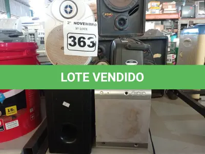 LOTE 363 - 02 SUBWOOFER, 02 PONTAS DE MIXER PARA ALIMENTOS, 01 APARELHO DE SOM E 01 CAIXA DE SOM MARCAS E MODELOS DIVERSOS. (NO ESTADO) ATENÇÃO! FAZER A VISITAÇÃO ANTES DE ARREMATAR, NÃO SABEMOS SE FUNCIONA. LEILÃO NÃO TEM GARANTIA E NEM DEVOLUÇÃO, SUJEITO A POSSÍVEIS AVARIAS VISÍVEIS/OCULTAS E/OU AUSÊNCIA DE COMPONENTES.
