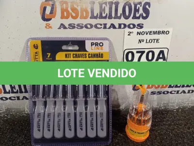 LOTE 070 - 01 KIT DE CHAVE CANHÃO E 01 KIT DE CHAVE DE PRECISÃO. (NO ESTADO) ATENÇÃO! FAZER A VISITAÇÃO ANTES DE ARREMATAR, NÃO SABEMOS SE FUNCIONA. LEILÃO NÃO TEM GARANTIA E NEM DEVOLUÇÃO, SUJEITO A POSSÍVEIS AVARIAS VISÍVEIS/OCULTAS E/OU AUSÊNCIA DE COMPONENTES.
