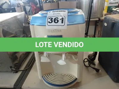 LOTE 361 - 01 BEBEDOURO PARA GARRAFÃO REFRIGERADO 220V. (NO ESTADO) ATENÇÃO! FAZER A VISITAÇÃO ANTES DE ARREMATAR, NÃO SABEMOS SE FUNCIONA. LEILÃO NÃO TEM GARANTIA E NEM DEVOLUÇÃO, SUJEITO A POSSÍVEIS AVARIAS VISÍVEIS/OCULTAS E/OU AUSÊNCIA DE COMPONENTES.