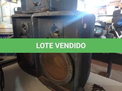 LOTE 362 - 03 CAIXAS DE SOM PASSIVAS WGK. (NO ESTADO) ATENÇÃO! FAZER A VISITAÇÃO ANTES DE ARREMATAR, NÃO SABEMOS SE FUNCIONA. LEILÃO NÃO TEM GARANTIA E NEM DEVOLUÇÃO, SUJEITO A POSSÍVEIS AVARIAS VISÍVEIS/OCULTAS E/OU AUSÊNCIA DE COMPONENTES.