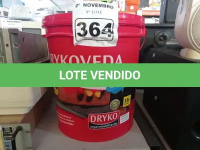 LOTE 364 - 01 BALDE DE DRYKOVEDA, ADITIVO IMPERMEABILIZANTE PARA ARGAMASSA E CONCRETO. (NO ESTADO) ATENÇÃO! FAZER A VISITAÇÃO ANTES DE ARREMATAR, NÃO SABEMOS SE FUNCIONA. LEILÃO NÃO TEM GARANTIA E NEM DEVOLUÇÃO, SUJEITO A POSSÍVEIS AVARIAS VISÍVEIS/OCULTAS E/OU AUSÊNCIA DE COMPONENTES.