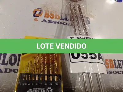 LOTE 055 - 01 KIT DE BROCAS. (NO ESTADO) ATENÇÃO! FAZER A VISITAÇÃO ANTES DE ARREMATAR, NÃO SABEMOS SE FUNCIONA. LEILÃO NÃO TEM GARANTIA E NEM DEVOLUÇÃO, SUJEITO A POSSÍVEIS AVARIAS VISÍVEIS/OCULTAS E/OU AUSÊNCIA DE COMPONENTES.