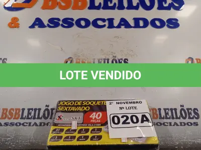 LOTE 020 - 01 JOGO DE SOQUETE SEXTAVADO 40 PEÇAS. (NO ESTADO) ATENÇÃO! FAZER A VISITAÇÃO ANTES DE ARREMATAR, NÃO SABEMOS SE FUNCIONA. LEILÃO NÃO TEM GARANTIA E NEM DEVOLUÇÃO, SUJEITO A POSSÍVEIS AVARIAS VISÍVEIS/OCULTAS E/OU AUSÊNCIA DE COMPONENTES.