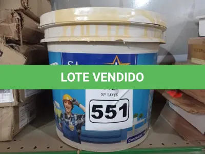 LOTE 551 - 01 BALDE DE MASSA ACRÍLICA STAR VINIL TOK PVA 25KG. (NO ESTADO) ATENÇÃO! FAZER A VISITAÇÃO ANTES DE ARREMATAR, NÃO SABEMOS SE FUNCIONA. LEILÃO NÃO TEM GARANTIA E NEM DEVOLUÇÃO, SUJEITO A POSSÍVEIS AVARIAS VISÍVEIS/OCULTAS E/OU AUSÊNCIA DE COMPONENTES.
