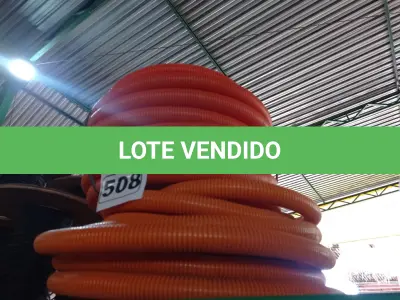 LOTE 508 - 02 ROLOS DE MANGUEIRA CORRUGADA. (NO ESTADO) ATENÇÃO! FAZER A VISITAÇÃO ANTES DE ARREMATAR, NÃO SABEMOS SE FUNCIONA. LEILÃO NÃO TEM GARANTIA E NEM DEVOLUÇÃO, SUJEITO A POSSÍVEIS AVARIAS VISÍVEIS/OCULTAS E/OU AUSÊNCIA DE COMPONENTES.