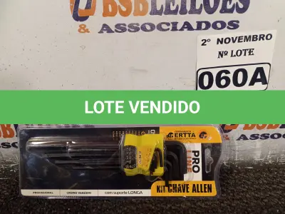 LOTE 060 - 01 KIT DE CHAVE ALLEN. (NO ESTADO) ATENÇÃO! FAZER A VISITAÇÃO ANTES DE ARREMATAR, NÃO SABEMOS SE FUNCIONA. LEILÃO NÃO TEM GARANTIA E NEM DEVOLUÇÃO, SUJEITO A POSSÍVEIS AVARIAS VISÍVEIS/OCULTAS E/OU AUSÊNCIA DE COMPONENTES.