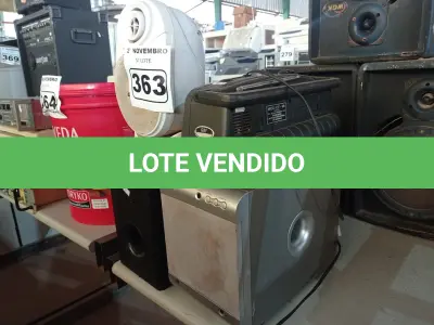 LOTE 363 - 02 SUBWOOFER, 02 PONTAS DE MIXER PARA ALIMENTOS, 01 APARELHO DE SOM E 01 CAIXA DE SOM MARCAS E MODELOS DIVERSOS. (NO ESTADO) ATENÇÃO! FAZER A VISITAÇÃO ANTES DE ARREMATAR, NÃO SABEMOS SE FUNCIONA. LEILÃO NÃO TEM GARANTIA E NEM DEVOLUÇÃO, SUJEITO A POSSÍVEIS AVARIAS VISÍVEIS/OCULTAS E/OU AUSÊNCIA DE COMPONENTES.