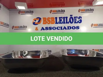 LOTE 488 - 02 CUBAS RASAS PARA PIA EM INOX 40X34X11CM. (NO ESTADO) ATENÇÃO! FAZER A VISITAÇÃO ANTES DE ARREMATAR, NÃO SABEMOS SE FUNCIONA. LEILÃO NÃO TEM GARANTIA E NEM DEVOLUÇÃO, SUJEITO A POSSÍVEIS AVARIAS VISÍVEIS/OCULTAS E/OU AUSÊNCIA DE COMPONENTES.