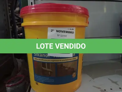 LOTE 471 - 01 BALDE DE SIKANOL ALVENARIA, ADITIVO PLASTIFICANTE PARA ARGAMASSA DE ASSENTAMENTO E REBOCO. (NO ESTADO) ATENÇÃO! FAZER A VISITAÇÃO ANTES DE ARREMATAR, NÃO SABEMOS SE FUNCIONA. LEILÃO NÃO TEM GARANTIA E NEM DEVOLUÇÃO, SUJEITO A POSSÍVEIS AVARIAS VISÍVEIS/OCULTAS E/OU AUSÊNCIA DE COMPONENTES.