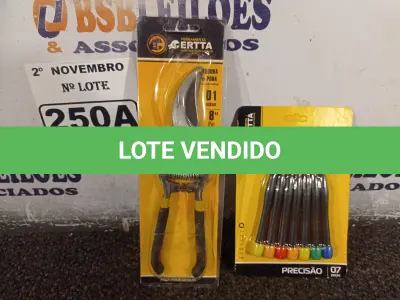 LOTE 250 - 01 ALICATE DE PODA E 01 KIT DE CHAVES TORX. (NO ESTADO) ATENÇÃO! FAZER A VISITAÇÃO ANTES DE ARREMATAR, NÃO SABEMOS SE FUNCIONA. LEILÃO NÃO TEM GARANTIA E NEM DEVOLUÇÃO, SUJEITO A POSSÍVEIS AVARIAS VISÍVEIS/OCULTAS E/OU AUSÊNCIA DE COMPONENTES.