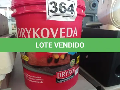 LOTE 364 - 01 BALDE DE DRYKOVEDA, ADITIVO IMPERMEABILIZANTE PARA ARGAMASSA E CONCRETO. (NO ESTADO) ATENÇÃO! FAZER A VISITAÇÃO ANTES DE ARREMATAR, NÃO SABEMOS SE FUNCIONA. LEILÃO NÃO TEM GARANTIA E NEM DEVOLUÇÃO, SUJEITO A POSSÍVEIS AVARIAS VISÍVEIS/OCULTAS E/OU AUSÊNCIA DE COMPONENTES.