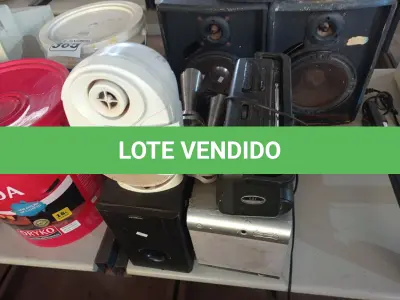 LOTE 363 - 02 SUBWOOFER, 02 PONTAS DE MIXER PARA ALIMENTOS, 01 APARELHO DE SOM E 01 CAIXA DE SOM MARCAS E MODELOS DIVERSOS. (NO ESTADO) ATENÇÃO! FAZER A VISITAÇÃO ANTES DE ARREMATAR, NÃO SABEMOS SE FUNCIONA. LEILÃO NÃO TEM GARANTIA E NEM DEVOLUÇÃO, SUJEITO A POSSÍVEIS AVARIAS VISÍVEIS/OCULTAS E/OU AUSÊNCIA DE COMPONENTES.