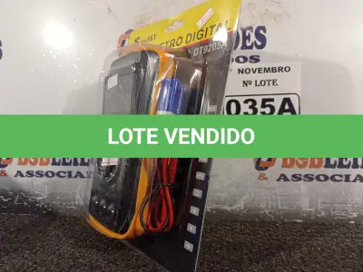 LOTE 035 - 01 MULTÍMETRO DIGITAL. (NO ESTADO) ATENÇÃO! FAZER A VISITAÇÃO ANTES DE ARREMATAR, NÃO SABEMOS SE FUNCIONA. LEILÃO NÃO TEM GARANTIA E NEM DEVOLUÇÃO, SUJEITO A POSSÍVEIS AVARIAS VISÍVEIS/OCULTAS E/OU AUSÊNCIA DE COMPONENTES.