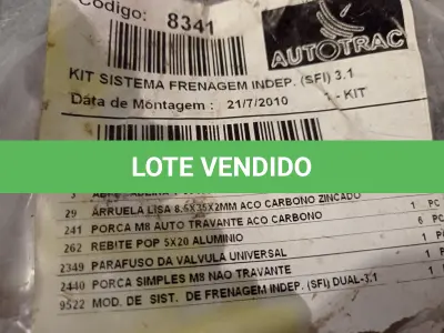 LOTE 406 - 01 KIT SISTEMA DE FRENAGEM INDEPENDENTE. (NO ESTADO) ATENÇÃO! FAZER A VISITAÇÃO ANTES DE ARREMATAR, NÃO SABEMOS SE FUNCIONA. LEILÃO NÃO TEM GARANTIA E NEM DEVOLUÇÃO, SUJEITO A POSSÍVEIS AVARIAS VISÍVEIS/OCULTAS E/OU AUSÊNCIA DE COMPONENTES.