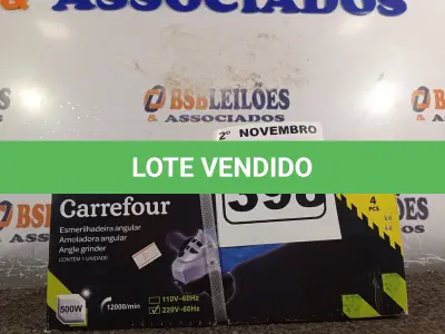 LOTE 398 - 01 ESMERILHADEIRA ANGULAR 220V 500W. (NO ESTADO) ATENÇÃO! FAZER A VISITAÇÃO ANTES DE ARREMATAR, NÃO SABEMOS SE FUNCIONA. LEILÃO NÃO TEM GARANTIA E NEM DEVOLUÇÃO, SUJEITO A POSSÍVEIS AVARIAS VISÍVEIS/OCULTAS E/OU AUSÊNCIA DE COMPONENTES.
