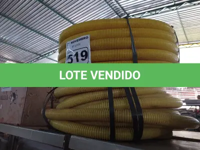 LOTE 519 - 02 ROLOS DE MANGUEIRA CORRUGADA. (NO ESTADO) ATENÇÃO! FAZER A VISITAÇÃO ANTES DE ARREMATAR, NÃO SABEMOS SE FUNCIONA. LEILÃO NÃO TEM GARANTIA E NEM DEVOLUÇÃO, SUJEITO A POSSÍVEIS AVARIAS VISÍVEIS/OCULTAS E/OU AUSÊNCIA DE COMPONENTES.
