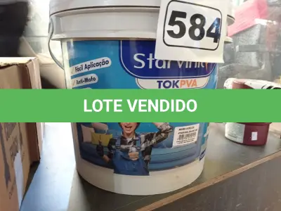 LOTE 584 - 01 BALDE DE MASSA ACRÍLICA STAR VINIL TOK PVA 25KG. (NO ESTADO) ATENÇÃO! FAZER A VISITAÇÃO ANTES DE ARREMATAR, NÃO SABEMOS SE FUNCIONA. LEILÃO NÃO TEM GARANTIA E NEM DEVOLUÇÃO, SUJEITO A POSSÍVEIS AVARIAS VISÍVEIS/OCULTAS E/OU AUSÊNCIA DE COMPONENTES.