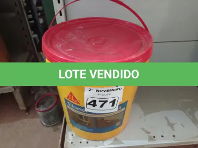 LOTE 471 - 01 BALDE DE SIKANOL ALVENARIA, ADITIVO PLASTIFICANTE PARA ARGAMASSA DE ASSENTAMENTO E REBOCO. (NO ESTADO) ATENÇÃO! FAZER A VISITAÇÃO ANTES DE ARREMATAR, NÃO SABEMOS SE FUNCIONA. LEILÃO NÃO TEM GARANTIA E NEM DEVOLUÇÃO, SUJEITO A POSSÍVEIS AVARIAS VISÍVEIS/OCULTAS E/OU AUSÊNCIA DE COMPONENTES.