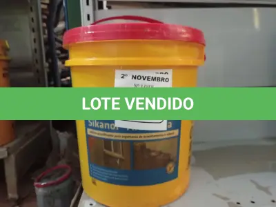 LOTE 471 - 01 BALDE DE SIKANOL ALVENARIA, ADITIVO PLASTIFICANTE PARA ARGAMASSA DE ASSENTAMENTO E REBOCO. (NO ESTADO) ATENÇÃO! FAZER A VISITAÇÃO ANTES DE ARREMATAR, NÃO SABEMOS SE FUNCIONA. LEILÃO NÃO TEM GARANTIA E NEM DEVOLUÇÃO, SUJEITO A POSSÍVEIS AVARIAS VISÍVEIS/OCULTAS E/OU AUSÊNCIA DE COMPONENTES.