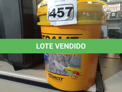 LOTE 457 - 01 BALDE DE VEDALIT, ADITIVO PLASTIFICANTE CONCENTRADO PARA ARGAMASSA DE ASSENTAMENTO E REBOCO CONVENCIONAL. (NO ESTADO) ATENÇÃO! FAZER A VISITAÇÃO ANTES DE ARREMATAR, NÃO SABEMOS SE FUNCIONA. LEILÃO NÃO TEM GARANTIA E NEM DEVOLUÇÃO, SUJEITO A POSSÍVEIS AVARIAS VISÍVEIS/OCULTAS E/OU AUSÊNCIA DE COMPONENTES.