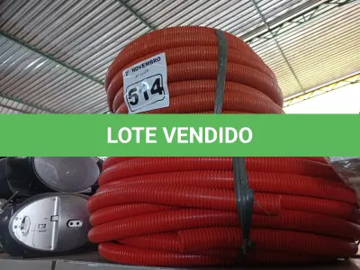 LOTE 514 - 02 ROLOS DE MANGUEIRA CORRUGADA. (NO ESTADO) ATENÇÃO! FAZER A VISITAÇÃO ANTES DE ARREMATAR, NÃO SABEMOS SE FUNCIONA. LEILÃO NÃO TEM GARANTIA E NEM DEVOLUÇÃO, SUJEITO A POSSÍVEIS AVARIAS VISÍVEIS/OCULTAS E/OU AUSÊNCIA DE COMPONENTES.
