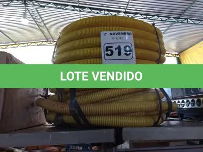 LOTE 519 - 02 ROLOS DE MANGUEIRA CORRUGADA. (NO ESTADO) ATENÇÃO! FAZER A VISITAÇÃO ANTES DE ARREMATAR, NÃO SABEMOS SE FUNCIONA. LEILÃO NÃO TEM GARANTIA E NEM DEVOLUÇÃO, SUJEITO A POSSÍVEIS AVARIAS VISÍVEIS/OCULTAS E/OU AUSÊNCIA DE COMPONENTES.