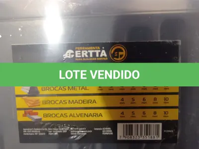LOTE 110 - 01 KIT DE BROCAS. (NO ESTADO) ATENÇÃO! FAZER A VISITAÇÃO ANTES DE ARREMATAR, NÃO SABEMOS SE FUNCIONA. LEILÃO NÃO TEM GARANTIA E NEM DEVOLUÇÃO, SUJEITO A POSSÍVEIS AVARIAS VISÍVEIS/OCULTAS E/OU AUSÊNCIA DE COMPONENTES.