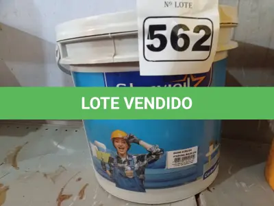 LOTE 562 - 01 BALDE DE MASSA ACRÍLICA STAR VINIL TOK PVA 25KG. (NO ESTADO) ATENÇÃO! FAZER A VISITAÇÃO ANTES DE ARREMATAR, NÃO SABEMOS SE FUNCIONA. LEILÃO NÃO TEM GARANTIA E NEM DEVOLUÇÃO, SUJEITO A POSSÍVEIS AVARIAS VISÍVEIS/OCULTAS E/OU AUSÊNCIA DE COMPONENTES.
