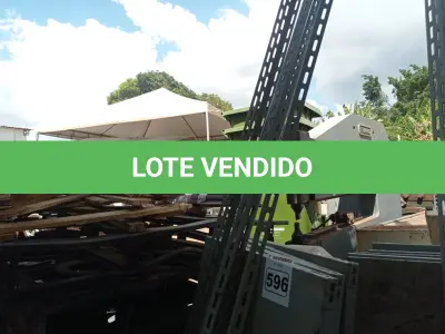 LOTE 596 - 01 ESTANTE DE FERRO DESMONTADA COM 04 PRATELEIRAS. (NO ESTADO) ATENÇÃO! FAZER A VISITAÇÃO ANTES DE ARREMATAR, NÃO SABEMOS SE FUNCIONA. LEILÃO NÃO TEM GARANTIA E NEM DEVOLUÇÃO, SUJEITO A POSSÍVEIS AVARIAS VISÍVEIS/OCULTAS E/OU AUSÊNCIA DE COMPONENTES.