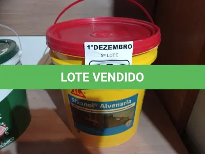 LOTE 199 - 01 BALDE DE SIKANOL ALVENARIA, ADITIVO PLASTIFICANTE PARA ARGAMASSA DE ASSENTAMENTO E REBOCO. (NO ESTADO) ATENÇÃO! FAZER A VISITAÇÃO ANTES DE ARREMATAR, NÃO SABEMOS SE FUNCIONA. LEILÃO NÃO TEM GARANTIA E NEM DEVOLUÇÃO, SUJEITO A POSSÍVEIS AVARIAS VISÍVEIS/OCULTAS E/OU AUSÊNCIA DE COMPONENTES.
