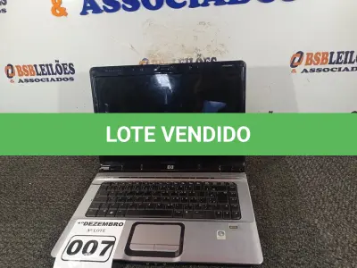 LOTE 007 - 01 NOTEBOOK MARCA HP. (NO ESTADO) ATENÇÃO! FAZER A VISITAÇÃO ANTES DE ARREMATAR, NÃO SABEMOS SE FUNCIONA. LEILÃO NÃO TEM GARANTIA E NEM DEVOLUÇÃO, SUJEITO A POSSÍVEIS AVARIAS VISÍVEIS/OCULTAS E/OU AUSÊNCIA DE COMPONENTES.