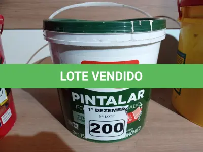 LOTE 200 - 01 BALDE DE TINTA IQUINE PINTALAR FOSCO AVELUDADO BRANCO GELO 15L. (NO ESTADO) ATENÇÃO! FAZER A VISITAÇÃO ANTES DE ARREMATAR, NÃO SABEMOS SE FUNCIONA. LEILÃO NÃO TEM GARANTIA E NEM DEVOLUÇÃO, SUJEITO A POSSÍVEIS AVARIAS VISÍVEIS/OCULTAS E/OU AUSÊNCIA DE COMPONENTES.