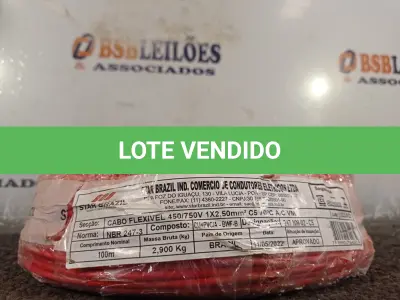 LOTE 130 - 01 ROLO DE CABO FLEXÍVEL 100M 1X2,5MM NA COR VERMELHA(NOVO). (NO ESTADO) ATENÇÃO! FAZER A VISITAÇÃO ANTES DE ARREMATAR, NÃO SABEMOS SE FUNCIONA. LEILÃO NÃO TEM GARANTIA E NEM DEVOLUÇÃO, SUJEITO A POSSÍVEIS AVARIAS VISÍVEIS/OCULTAS E/OU AUSÊNCIA DE COMPONENTES.