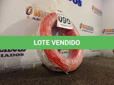 LOTE 090 - 01 ROLO DE CABO FLEXÍVEL 100M 1X4MM NA COR VERMELHA(NOVO). (NO ESTADO) ATENÇÃO! FAZER A VISITAÇÃO ANTES DE ARREMATAR, NÃO SABEMOS SE FUNCIONA. LEILÃO NÃO TEM GARANTIA E NEM DEVOLUÇÃO, SUJEITO A POSSÍVEIS AVARIAS VISÍVEIS/OCULTAS E/OU AUSÊNCIA DE COMPONENTES.