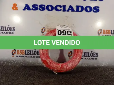 LOTE 090 - 01 ROLO DE CABO FLEXÍVEL 100M 1X4MM NA COR VERMELHA(NOVO). (NO ESTADO) ATENÇÃO! FAZER A VISITAÇÃO ANTES DE ARREMATAR, NÃO SABEMOS SE FUNCIONA. LEILÃO NÃO TEM GARANTIA E NEM DEVOLUÇÃO, SUJEITO A POSSÍVEIS AVARIAS VISÍVEIS/OCULTAS E/OU AUSÊNCIA DE COMPONENTES.